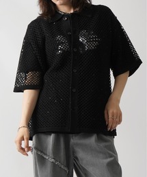 Confirm | 25SS スパンコール メッシュシャツ ユニセックス(シャツ/ブラウス)