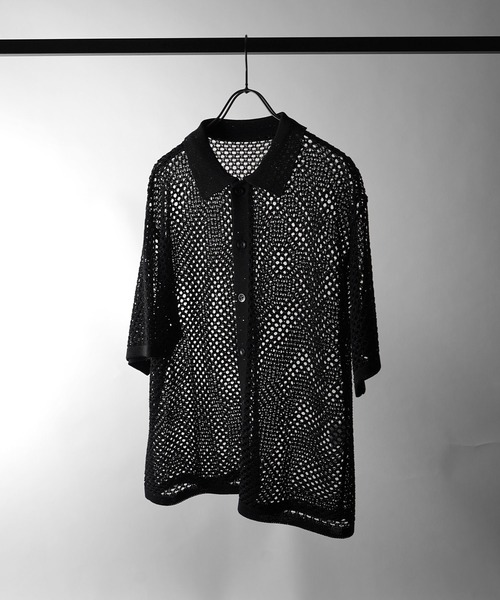 Confirm（コンファーム）の「スパンコール メッシュシャツ ユニセックス（シャツ/ブラウス・メンズ・グレー/ブラック/ホワイト・L/M）」の6枚目の写真