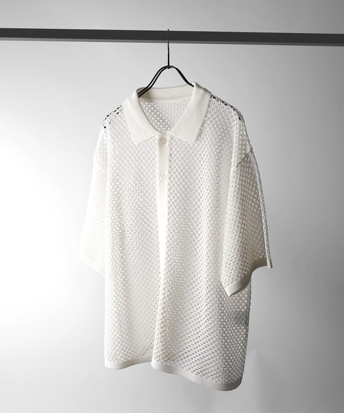 Confirm（コンファーム）の「スパンコール メッシュシャツ ユニセックス（シャツ/ブラウス・メンズ・グレー/ブラック/ホワイト・L/M）」の4枚目の写真