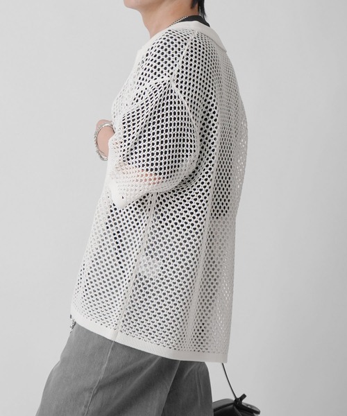 Confirm（コンファーム）の「スパンコール メッシュシャツ ユニセックス（シャツ/ブラウス・メンズ・グレー/ブラック/ホワイト・L/M）」の12枚目の写真