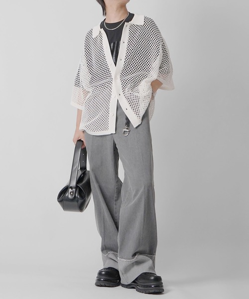 Confirm（コンファーム）の「スパンコール メッシュシャツ ユニセックス（シャツ/ブラウス・メンズ・グレー/ブラック/ホワイト・L/M）」の16枚目の写真