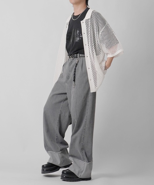 Confirm（コンファーム）の「スパンコール メッシュシャツ ユニセックス（シャツ/ブラウス・メンズ・グレー/ブラック/ホワイト・L/M）」の18枚目の写真