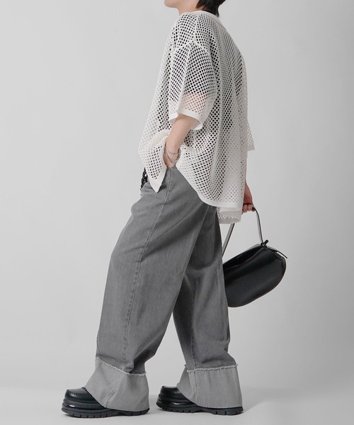 Confirm（コンファーム）の「スパンコール メッシュシャツ ユニセックス（シャツ/ブラウス・メンズ・グレー/ブラック/ホワイト・L/M）」の19枚目の写真