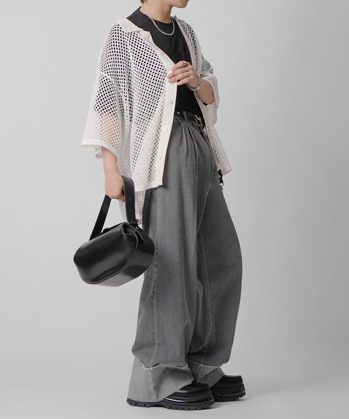 Confirm（コンファーム）の「スパンコール メッシュシャツ ユニセックス（シャツ/ブラウス・メンズ・グレー/ブラック/ホワイト・L/M）」の21枚目の写真