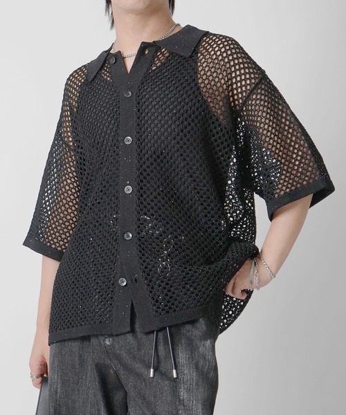 Confirm（コンファーム）の「スパンコール メッシュシャツ ユニセックス（シャツ/ブラウス・メンズ・グレー/ブラック/ホワイト・L/M）」の22枚目の写真