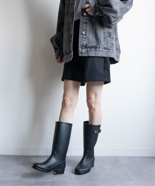 Fabby fabby(ファビィーファビィー)の「ミドルレインブーツ(レインシューズ・レディース・ブラック・SMALL/LARGE/MEDIUM)」の12枚目の写真