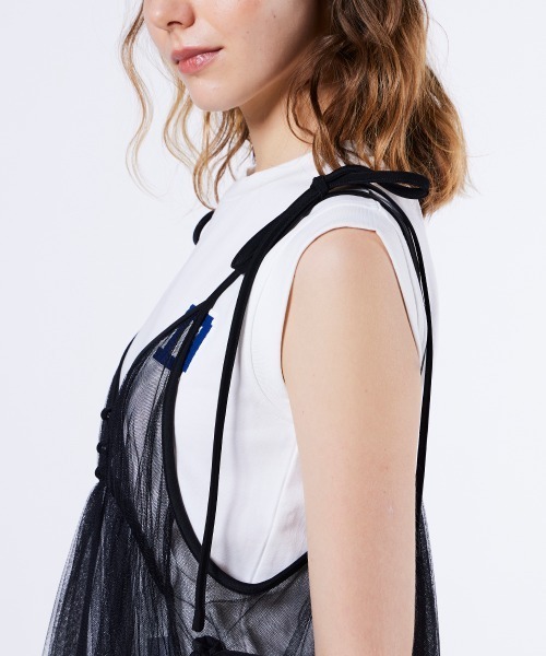 DOUBLE STANDARD CLOTHING（ダブルスタンダードクロージング）の「リボンチュールジレ（ワンピース・レディース・ブラック・FREE）」の2枚目の写真