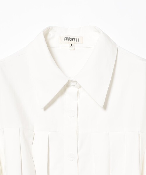 Ray BEAMS(レイビームス)の「GHOSPELL / Tora Pleat Mini Dress(シャツワンピース・レディース・ホワイト・SMALL)」の3枚目の写真