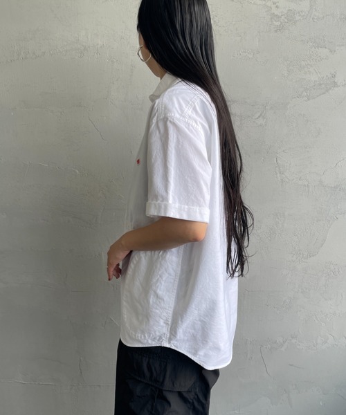 DANTON（ダントン）の「[DANTON/ダントン] ラウンドカラー プルオーバー ショートスリーブシャツ(無地)（シャツ/ブラウス・レディース・ブルー/ホワイト/ライトベージュ・38/40/42）」の8枚目の写真