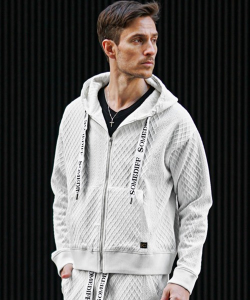 SOMEDIFF(サムディフ)の「リラックスフルジップパーカー メンズ フーディー 春服(パーカー・メンズ・ブラック/ホワイト・M/L/XL)」の11枚目の写真
