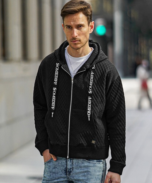 SOMEDIFF(サムディフ)の「リラックスフルジップパーカー メンズ フーディー 春服(パーカー・メンズ・ブラック/ホワイト・M/L/XL)」の13枚目の写真