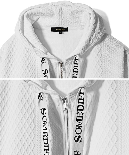 SOMEDIFF(サムディフ)の「リラックスフルジップパーカー メンズ フーディー 春服(パーカー・メンズ・ブラック/ホワイト・M/L/XL)」の4枚目の写真