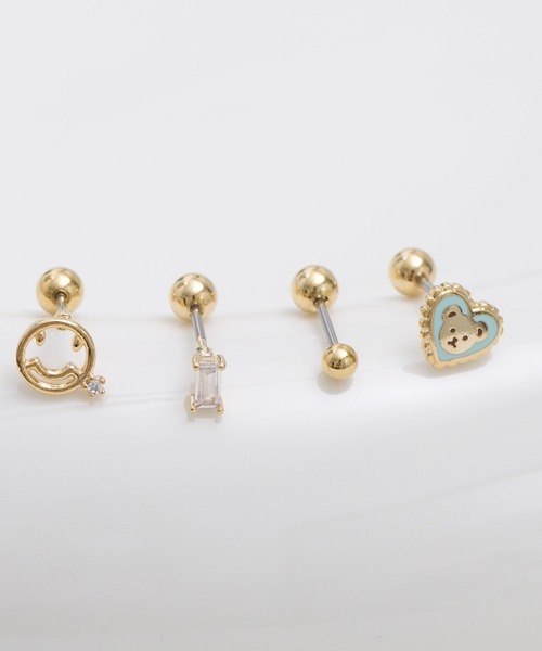 TONE SELECT GOODS(トーンセレクトグッズ)の「【Peony/ピオニー】/【アレルギー対応】サージカルスレンレス 片耳・両耳兼用 モチーフピアスセット(ピアス(片耳用)・レディース・シルバー系1/その他1/その他2/その他3/ゴールド系2/シルバー系3/ゴールド系3/シルバー系2/ゴールド系1・FREE)」の6枚目の写真