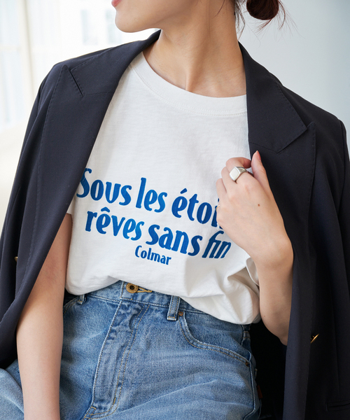 Spick & Span（スピックアンドスパン）の「《追加》フロッキーロゴスラブTシャツ（Tシャツ/カットソー・レディース・イエロー/ホワイト・FREE）」の6枚目の写真