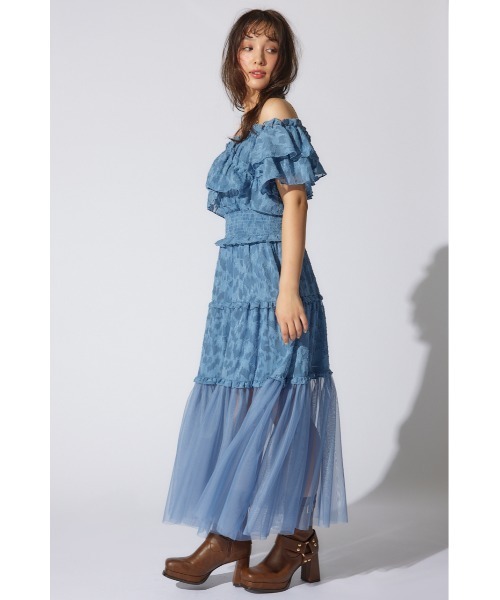 rienda(リエンダ)の「【AKB48 平田侑希さん着用】ツーウェイオフショルワンピース 夏服 半袖(ワンピース・レディース・ブルー/ブラック/ホワイト・FREE)」の6枚目の写真