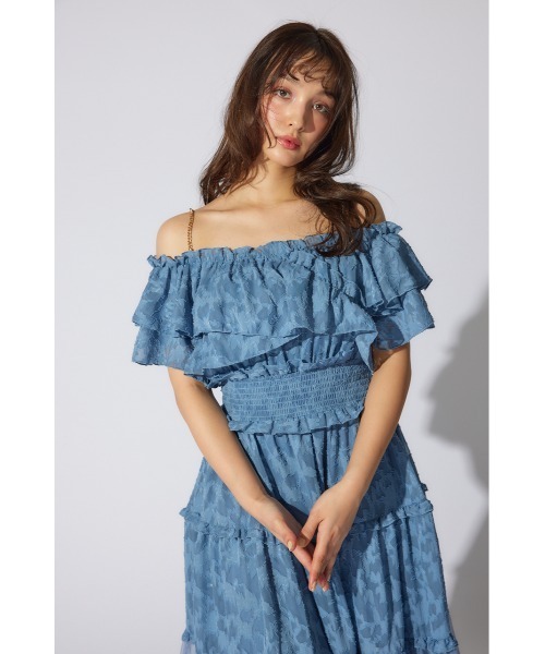 rienda(リエンダ)の「【AKB48 平田侑希さん着用】ツーウェイオフショルワンピース 夏服 半袖(ワンピース・レディース・ブルー/ブラック/ホワイト・FREE)」の7枚目の写真