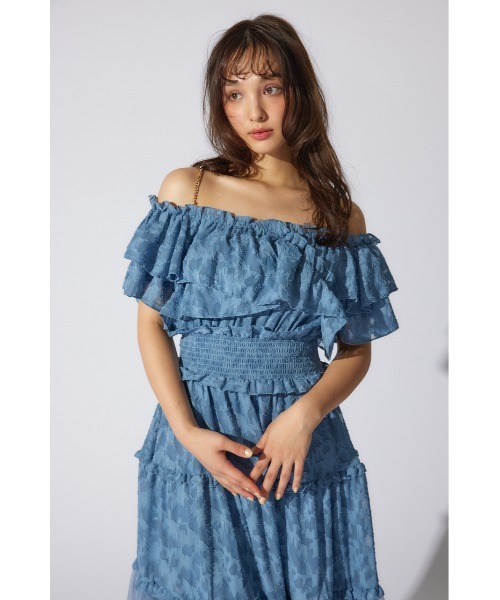 rienda(リエンダ)の「【AKB48 平田侑希さん着用】ツーウェイオフショルワンピース 夏服 半袖(ワンピース・レディース・ブルー/ブラック/ホワイト・FREE)」の8枚目の写真