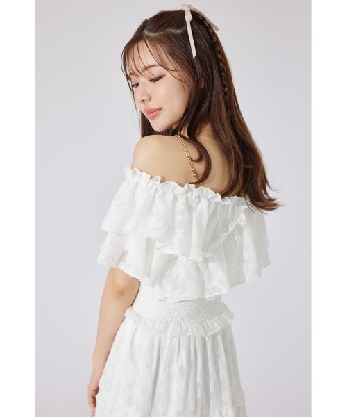 rienda(リエンダ)の「【AKB48 平田侑希さん着用】ツーウェイオフショルワンピース 夏服 半袖(ワンピース・レディース・ブルー/ブラック/ホワイト・FREE)」の14枚目の写真