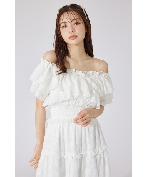 rienda(リエンダ)の「【AKB48 平田侑希さん着用】ツーウェイオフショルワンピース 夏服 半袖(ワンピース・レディース・ブルー/ブラック/ホワイト・FREE)」の12枚目の写真