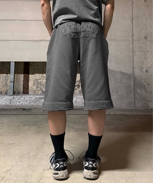 セール】ピグメント加工ハーフパンツ 【SETUP着用可能】（スウェット