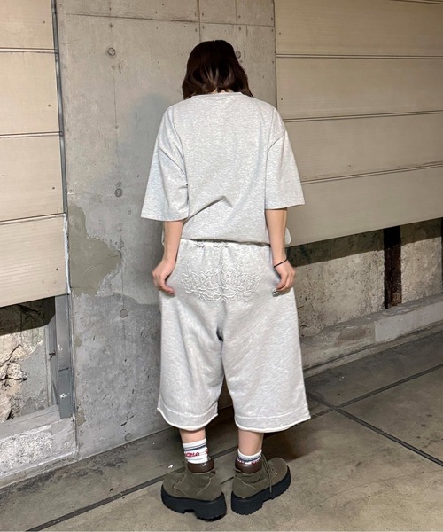 sedacle girl(セダクルガール)の「ピグメント加工ハーフパンツ 【SETUP着用可能】(スウェットパンツ・レディース・チャコールグレー/杢グレー/ベージュ/ネイビー/ピンク/ボルドー・SMALL/MEDIUM/LARGE)」の11枚目の写真