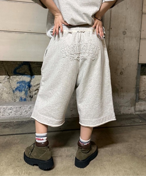 sedacle girl(セダクルガール)の「ピグメント加工ハーフパンツ 【SETUP着用可能】(スウェットパンツ・レディース・チャコールグレー/杢グレー/ベージュ/ネイビー/ピンク/ボルドー・SMALL/MEDIUM/LARGE)」の8枚目の写真