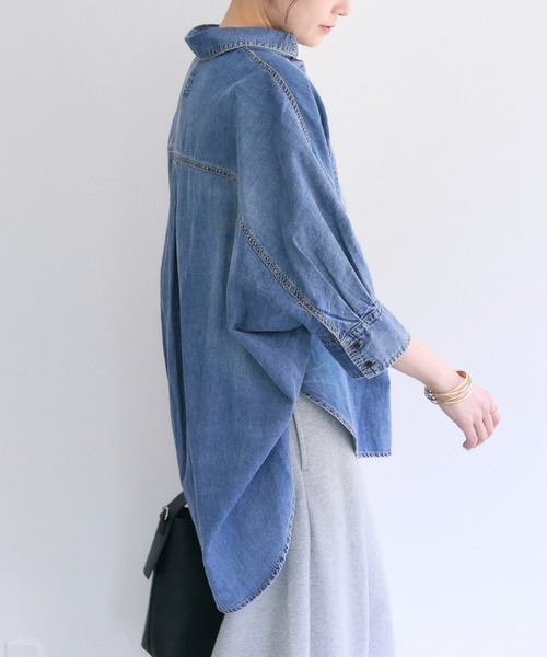 PUAL CE CIN（ピュアルセシン）の「綿麻デニムハーフスリーブ