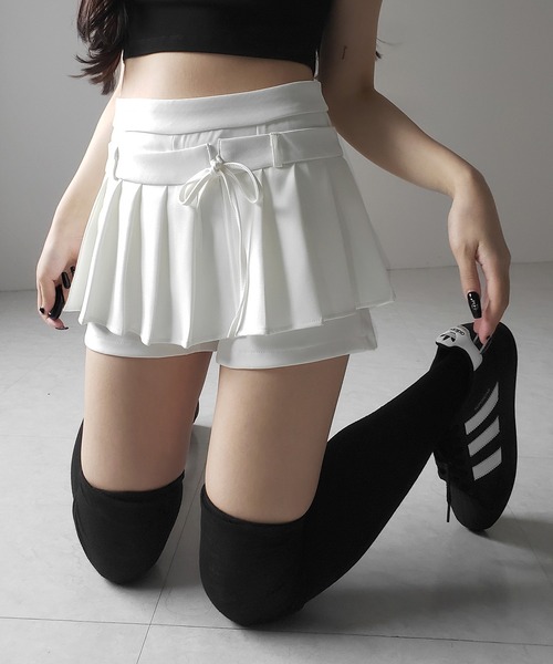 me+em select(ミームセレクト)の「※※【 3color 】ストラップリボンプリーツショートパンツ / strap ribbon pleated short pants(その他パンツ・レディース・ホワイト/ブラック/グレー・SMALL/MEDIUM/LARGE)」の14枚目の写真