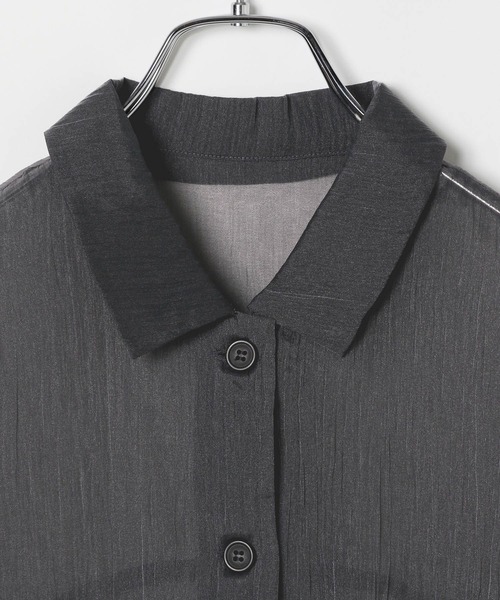 ブラック たう様 LEPSIM ブラウス シャツ ミラー光沢シャツ 242835 レディース