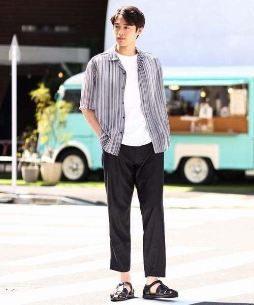 a.v.v(アーヴェヴェ)の「【接触冷感】スマートシャンブレーセミルーズパンツ アンクル丈(その他パンツ・メンズ・ネイビー/ブラック/チャコールグレー・50/48/46/52/44)」の7枚目の写真