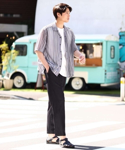 a.v.v(アーヴェヴェ)の「【接触冷感】スマートシャンブレーセミルーズパンツ アンクル丈(その他パンツ・メンズ・ネイビー/ブラック/チャコールグレー・50/48/46/52/44)」の8枚目の写真