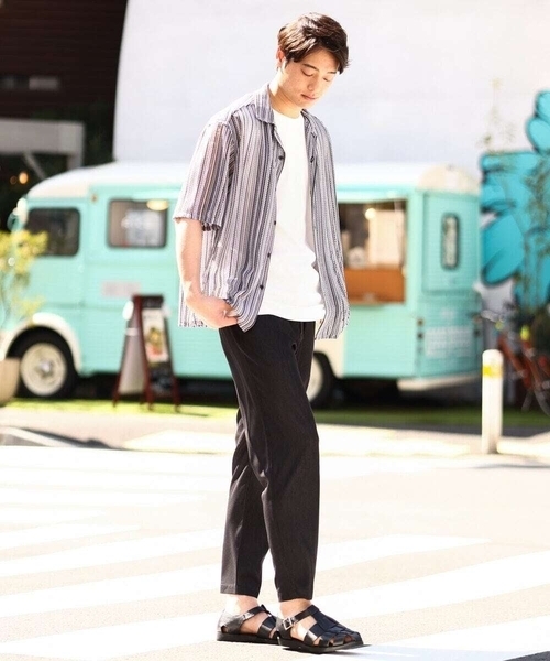 a.v.v(アーヴェヴェ)の「【接触冷感】スマートシャンブレーセミルーズパンツ アンクル丈(その他パンツ・メンズ・ネイビー/ブラック/チャコールグレー・50/48/46/52/44)」の9枚目の写真