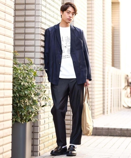 a.v.v(アーヴェヴェ)の「【接触冷感】スマートシャンブレーセミルーズパンツ アンクル丈(その他パンツ・メンズ・ネイビー/ブラック/チャコールグレー・50/48/46/52/44)」の12枚目の写真