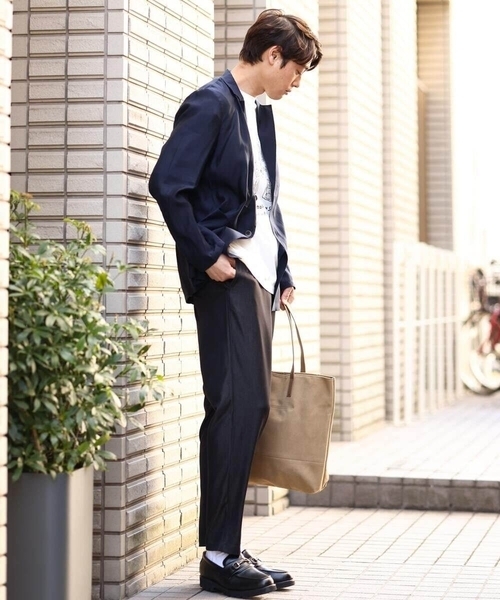 a.v.v(アーヴェヴェ)の「【接触冷感】スマートシャンブレーセミルーズパンツ アンクル丈(その他パンツ・メンズ・ネイビー/ブラック/チャコールグレー・50/48/46/52/44)」の13枚目の写真