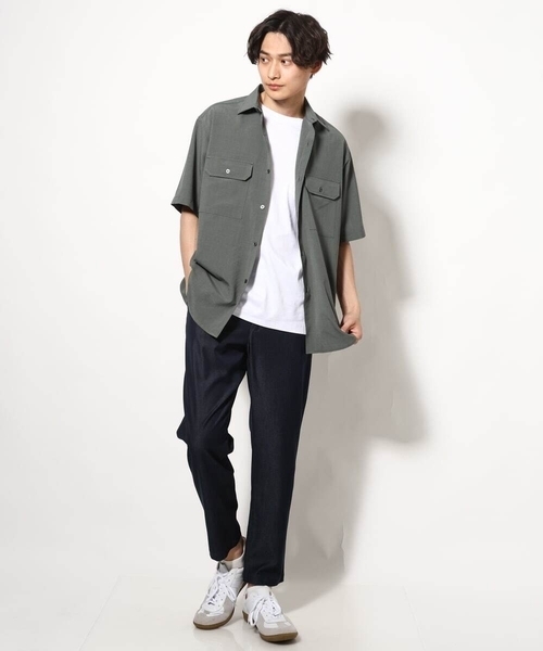 a.v.v(アーヴェヴェ)の「【接触冷感】スマートシャンブレーセミルーズパンツ アンクル丈(その他パンツ・メンズ・ネイビー/ブラック/チャコールグレー・50/48/46/52/44)」の14枚目の写真