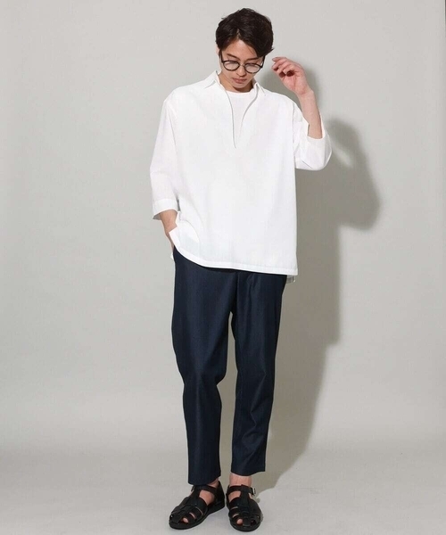 a.v.v(アーヴェヴェ)の「【接触冷感】スマートシャンブレーセミルーズパンツ アンクル丈(その他パンツ・メンズ・ネイビー/ブラック/チャコールグレー・50/48/46/52/44)」の19枚目の写真