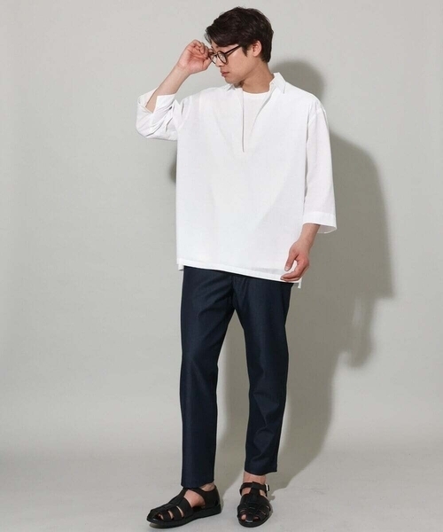 a.v.v(アーヴェヴェ)の「【接触冷感】スマートシャンブレーセミルーズパンツ アンクル丈(その他パンツ・メンズ・ネイビー/ブラック/チャコールグレー・50/48/46/52/44)」の20枚目の写真