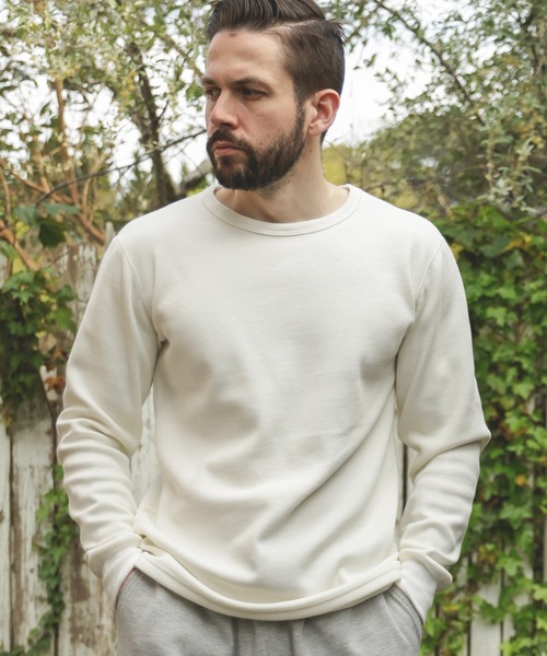 MR.OLIVE（ミスターオリーブ）の「HEAT THERMAL / INNER CREW NECK SHIRT（Tシャツ/カットソー・メンズ・オフホワイト/ブラック・MEDIUM/LARGE）」の2枚目の写真