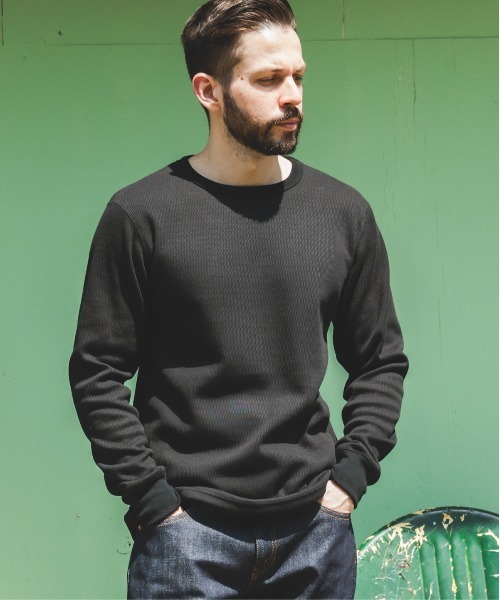 MR.OLIVE（ミスターオリーブ）の「HEAT THERMAL / INNER CREW NECK SHIRT（Tシャツ/カットソー・メンズ・オフホワイト/ブラック・MEDIUM/LARGE）」の13枚目の写真