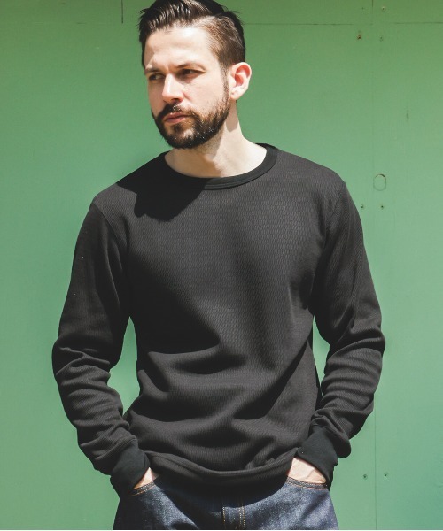 MR.OLIVE（ミスターオリーブ）の「HEAT THERMAL / INNER CREW NECK SHIRT（Tシャツ/カットソー・メンズ・オフホワイト/ブラック・MEDIUM/LARGE）」の11枚目の写真