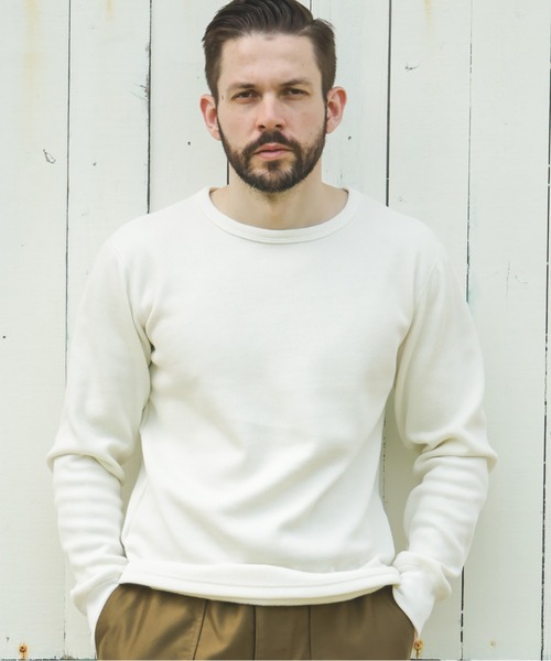 MR.OLIVE（ミスターオリーブ）の「HEAT THERMAL / INNER CREW NECK SHIRT（Tシャツ/カットソー・メンズ・オフホワイト/ブラック・MEDIUM/LARGE）」の8枚目の写真