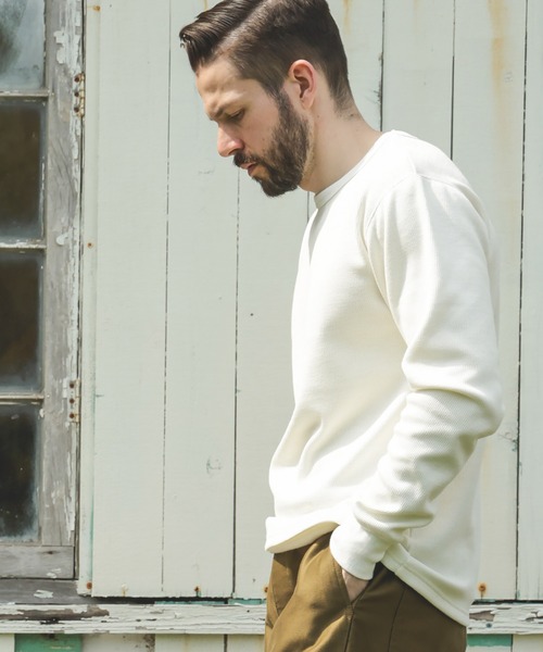 MR.OLIVE（ミスターオリーブ）の「HEAT THERMAL / INNER CREW NECK SHIRT（Tシャツ/カットソー・メンズ・オフホワイト/ブラック・MEDIUM/LARGE）」の7枚目の写真