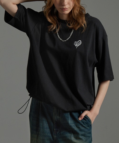 MONO-MART(モノマート)の「【CIYOT】ハートロゴ ワンポイント刺繍 ドロストバルーンシルエットクルーネック半袖Tシャツ(Tシャツ/カットソー・メンズ・オフホワイト/スモークグレー/ブラック/レッド系/ブルー系・M/L)」の10枚目の写真