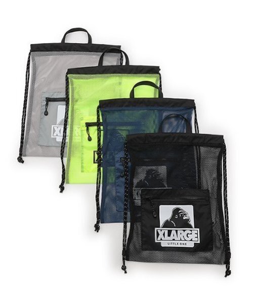 XLARGE KIDS(エクストララージキッズ)の「OGゴリラメッシュナップサック(バックパック/リュック・キッズ・ブラック/ネイビー/イエロー/グレー・F)」の12枚目の写真