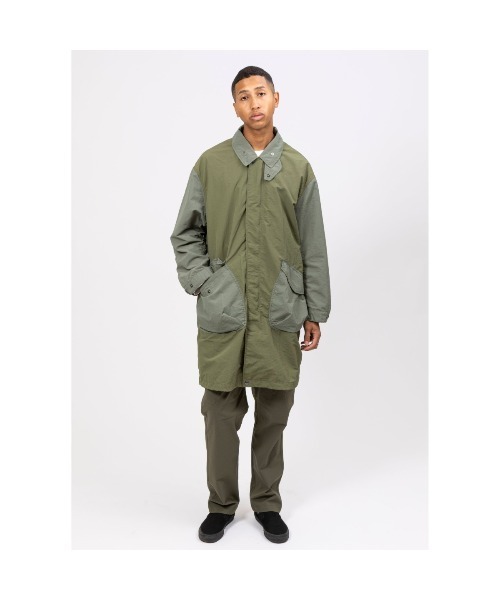 UNFRM OUTDOOR STANDARD（ユニフォームアウトドアスタンダード）の「UNFRM OUTDOOR STANDARD PACKABLE RIPSTOP BALCOLLAR COAT (ユニフォーム アウトドアスタンダード パッカブル リップストップ バルカラーコート)（その他アウター・メンズ・オリーブ・X-LARGE/LARGE）」の4枚目の写真