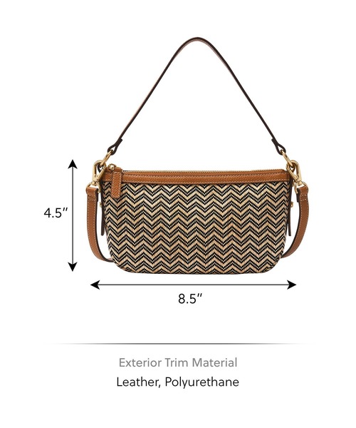 FOSSIL(フォッシル)の「フォッシル 斜めがけバッグ レディース ストロー ブラウン スマホ収納可 ZB11135279(ショルダーバッグ・レディース・ブラウン・FREE)」の4枚目の写真
