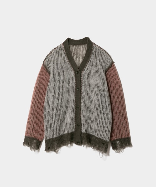 beautiful people(ビューティフルピープル)の「wooledmohair knittedreversible cardigan(カーディガン/ボレロ・レディース・サックスブルー/オリーブ・38/42/34)」の12枚目の写真