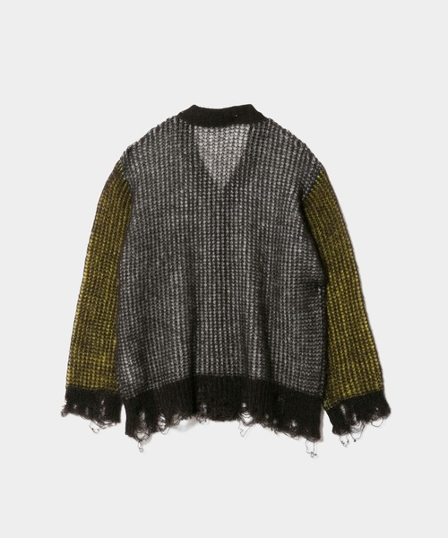 beautiful people(ビューティフルピープル)の「wooledmohair knittedreversible cardigan(カーディガン/ボレロ・レディース・サックスブルー/オリーブ・38/42/34)」の5枚目の写真