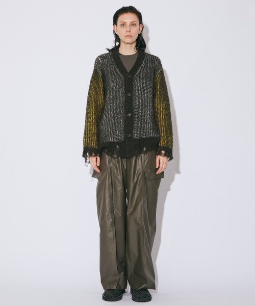 beautiful people(ビューティフルピープル)の「wooledmohair knittedreversible cardigan(カーディガン/ボレロ・レディース・サックスブルー/オリーブ・38/42/34)」の7枚目の写真