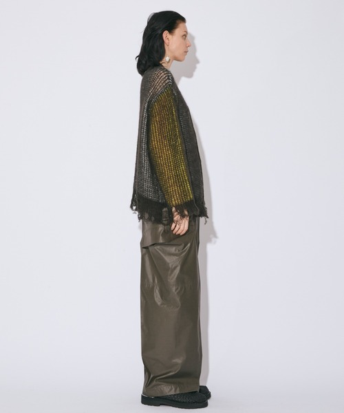 beautiful people(ビューティフルピープル)の「wooledmohair knittedreversible cardigan(カーディガン/ボレロ・レディース・サックスブルー/オリーブ・38/42/34)」の8枚目の写真